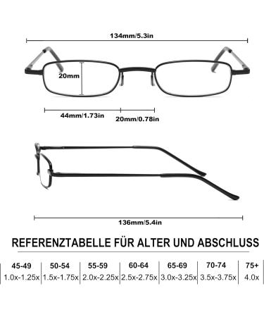 Fsread Small Portable Reading Glasses for Men | Anti-Blue Light Mini Compact Pen Reader | Lightweight in Black Brown Blue | 1.25 Diopter - Buy Online on GoSupps.com