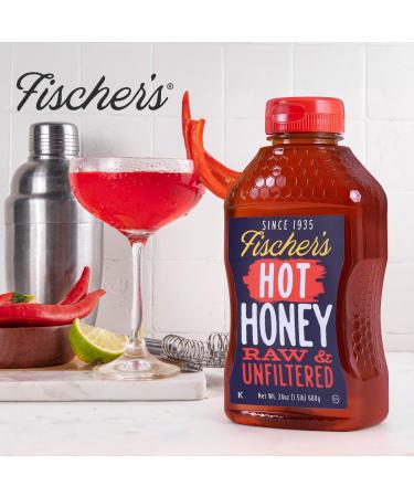 Fischer's Miel chaud Miel cru non filtr avec piment fort 680 4 g Miel pic Chefs' Choice Kick pic pour pizza barbecue poulet r ti planche fromage salades cocktails - Buy Online on GoSupps.com
