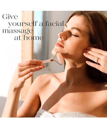 Jade Roller & Gua Sha Face Roller Facial Beauty Roller Skin Care Tools ZHPLIX Rose Quartz Massager for Face Eyes Neck Body Muscle Relaxing and Relieve Fine Lines and Wrinkles - Buy Online on GoSupps.com