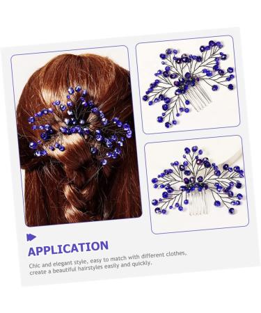 Didiseaon Bridal Wedding Comb Tiara Bridal Accessories Hair Accessory for Women Floral Hair Comb Hair Comb Clip Bride Wedding Headdress Blue Zircon Hair Comb European Fashion - Buy Online on GoSupps.com