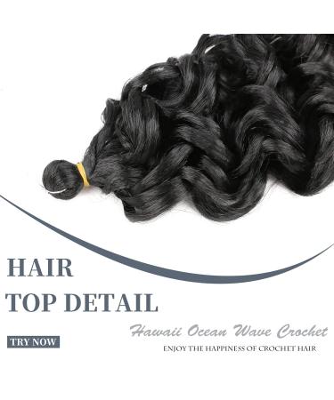 Hawaii Ocean Wave Crochet Hair - 50.8 cm 6 Packs Natural Black | Ocean Wave Braids Synthetic Hair Extensions (20 Inch 1b#) - Buy Online on GoSupps.com