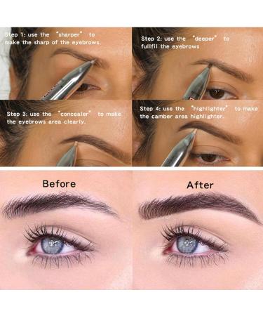  Deno 4-in-1 Makeup Eyebrow Pencil Eyeliner Lipliner and Highlighter Multicolor Waterproof Eyebrow Pencil Face Makeup - Buy Online on GoSupps.com