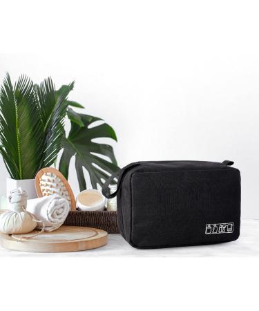 Cooja Hanging Toiletry Wash Bag with Hook & Handle - Travel Washbag for Men and Women - Includes 1 Toilet Bag + 2 Drawstring Bags - Black - Buy Online on GoSupps.com