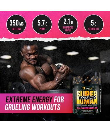 ALPHA LION Superhuman Extreme Pre-Workout Formula - Slaughtermelon Flavor | Maximum Energy, Focus, and Pump with Elevated Nitric Oxide for Intense Workouts - Buy Online on GoSupps.com