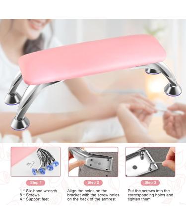Big Arm Rest for Nails - Microfiber Leather Manicure Cushion Soft Removable Hand Rest for Nail Art & Toenails (Pink) - Essential Nail Tools Included - Buy Online on GoSupps.com