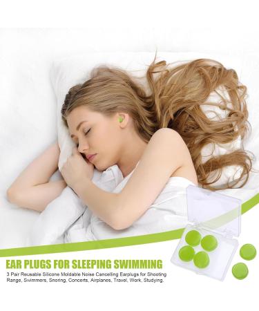 Reusable Earplugs - Super Soft Foam & Silicone Hearing Protection for Sleep Study & Travel | Noise Reduction Earplugs - Washable & Moldable 6 Green - Buy Online on GoSupps.com