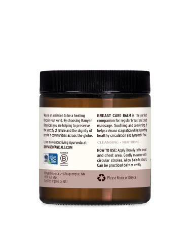 Banyan Botanicals Breast Care Balm - Organic Herbal Salve with Tulsi & Palmarosa for Lymph Massage & Breast Health - Non-GMO & Petroleum-Free - 4 oz - Buy Online on GoSupps.com