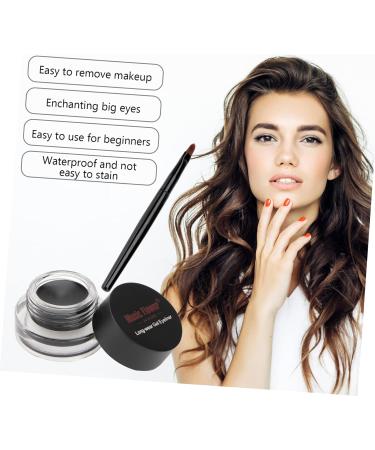 DRESSOOS 6 Pcs Eye Shadow Cream Black Eyebrow Black Eyeliner Dark Brown Eyeshadow Eye Liner and Brush - Buy Online on GoSupps.com