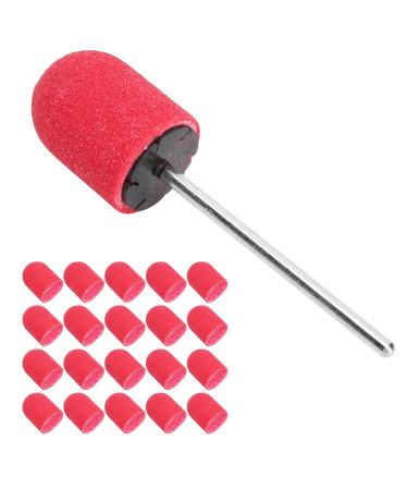 Nail Sanding Band Drill Bit Nail Art Polishing Sanding Cap Set Accessory Brown (Red)