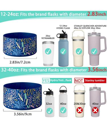 Flowers Transparent Silicone Sleeve for 12-24oz Wide Mouth Water Bottles - Compatible with Hydro Flask, Simple Modern, Stanley Tumbler - Flask Rubber Boot - Buy Online on GoSupps.com