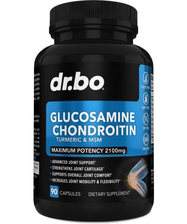 Glucosamine Chondroitin Turmeric MSM - Joint Pain Relief Supplements 2100mg - Support Knee Hip Back Supplement & Bone Cartilage Health Joints - Advanced Inflammation Repair Formula for Men, Women