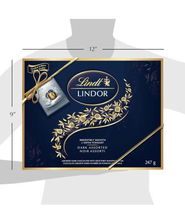 Lindt LINDOR Prestige Assorted Dark Chocolate Truffles 247-Gram Gift Box - Buy Online on GoSupps.com