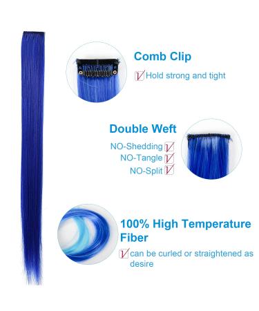 32 PCS Colored Clip in Hair Extensions - BEAHOT 20 Inch Rainbow Long Straight Hairpieces for Halloween Cosplay and Fashion Parties - Synthetic Hair Extensions for Women, Kids, and Girls - Buy Online on GoSupps.com