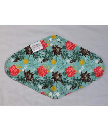 ReUseLife 14 Inch Overnight Charcoal Bamboo Mama Cloth | Black and Red Reusable Menstrual Pads - Buy Online on GoSupps.com