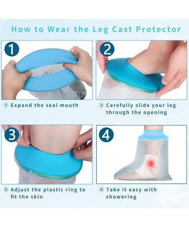SUPERNIGHT Waterproof Foot Cast Cover - Reusable Sealed Watertight Protector for Foot & Ankle Wounds - Ideal for Casts & Dressings - Anti-Slip Design - Buy Online on GoSupps.com