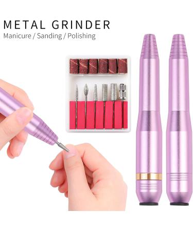 Portable Electric Nail Drill with 6Pcs Nail Drill Bits and 6 Sanding Bands Professional for Acrylic Gel Manicure Professional Nail Salon Supplies Manicure - Buy Online on GoSupps.com