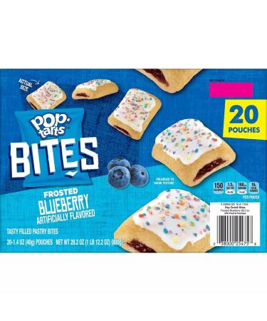Pop-Tarts Bites 20ct Frosted Blueberry 1.4oz - Delicious Breakfast Snack - Buy Online on GoSupps.com