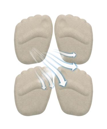 Forefoot insole |Breathable foot insole sole 2 pair of midfoot bones supported in sweat - foot pads soft midfoot insoles for high heels sneakers 2 pair of apricot