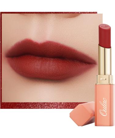 Oulac Soft Matte Lipstick Color Riche Satin Smooth Lipsticks for Women High Impact Moisturising Lip Colour with Rose Oil Creamy Formula Long Lasting Vegan Cruelty Free Once Bitten(Y14)