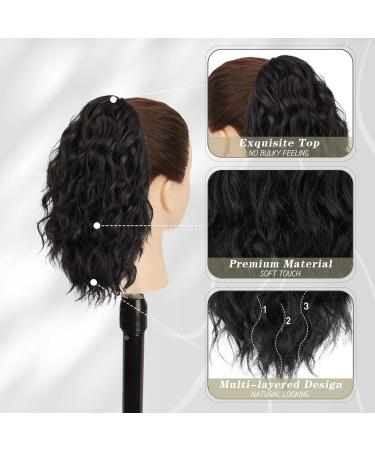 BARSDAR 30cm Clawed Clip Ponytail Extension - Wavy Black Multi-Layered Synthetic Hair for Women - Buy Online on GoSupps.com