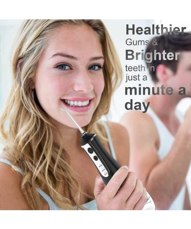 Portable Cordless Water Flosser for Teeth Cleaning | 3 Modes, 5 Jet Tips & Travel Bag | Dental Oral Irrigator for Home & Travel - Black 350ML - Buy Online on GoSupps.com