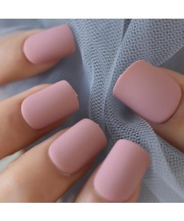 Dried Rose Matte Short Square Acrylic False Nails - 24pcs Set | International Shipping - Buy Online on GoSupps.com