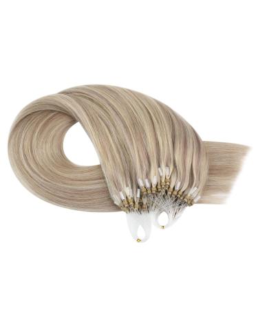 Moresoo Micro Loop Extensions - Real Hair Blond 55 cm Cold Fusion Remy Hair #P18/613 Ash Blonde & Platinum Blonde 50g Microring Extensions - Buy Online on GoSupps.com