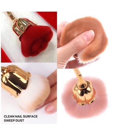 JERCLITY Rose Makeup Brushes Set - 2 Large Kabuki Face & Blush Brushes for Powder & Nail Art - Gold Brown/Gold Red - Buy Online on GoSupps.com