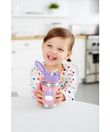 Skip Hop Toddler Sippy Cup with Straw - Zoo Stainless Steel Straw Bottle - Narwhal - Buy Online on GoSupps.com
