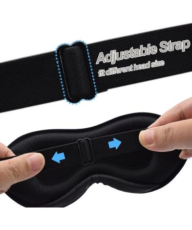 100% Blackout Eye Mask for Sleeping - Soft 3D Blindfold for Eyelash Extensions - Adjustable Strap - Men and Women - Black - Buy Online on GoSupps.com