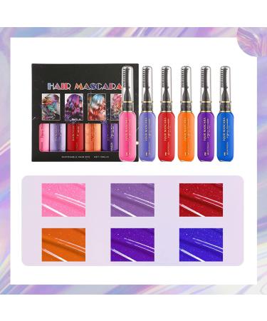 RoseFlower 6 Colours Hair Chalk Combs - Washable Temporary Hair Dye for Kids, Boys, Girls, Women - Pink, Purple, Blue, Orange - Carnival, Birthday, Cosplay, Halloween, Xmas - Buy Online on GoSupps.com