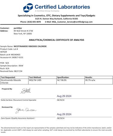 partiQlar Nicotinamide Riboside (NR) 500mg NR Supplement for Cellular Health Anti-Aging Energy & Metabolism Support 2-Month Supply (60 Capsules) - Buy Online on GoSupps.com