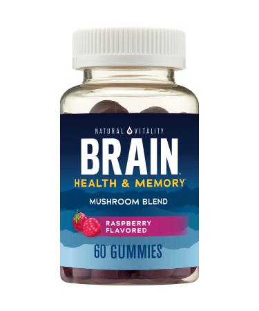 Natural Vitality Brain Health & Memory Gummies Provides Daily Brain Health Support Functional Mushroom Extract Blend Vegan Gluten Free Delicious Raspberry Flavored 60 Gummies*