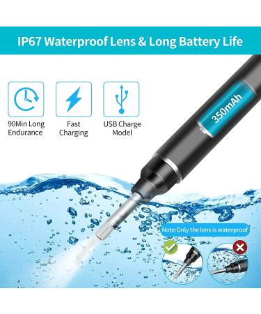 FOJOC Wireless Otoscope Ear Wax Remover Kit | 3.9mm Visual Camera | 1080P HD WiFi Endoscope | LED Light | Waterproof | for Adults, Kids, and Pets | Black - Buy Online on GoSupps.com