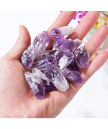 Apengshi 1/2 lb Natural Amethyst Crystal Points - Raw Gemstones for Meditation Reiki and DIY | Bulk Chakra Stones from Brazil - Buy Online on GoSupps.com