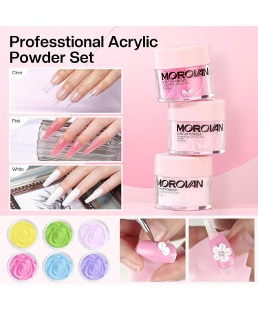 Morovan Acrylic Nail Set - Complete Starter Kit with Acrylic Powder Nail Lamp Drill & 4 UV Polish Colors for Beginners - Buy Online on GoSupps.com