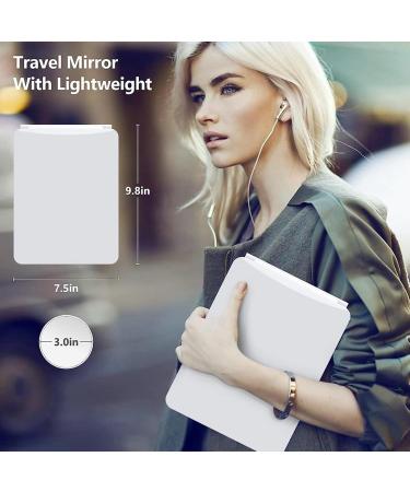 Torribala Travel Makeup Mirror Vanity Mirror Lights Travel Lighted Makeup Mirror with 10X Magnifying Mirror 3 Color Lighting Accessories for Women - Buy Online on GoSupps.com