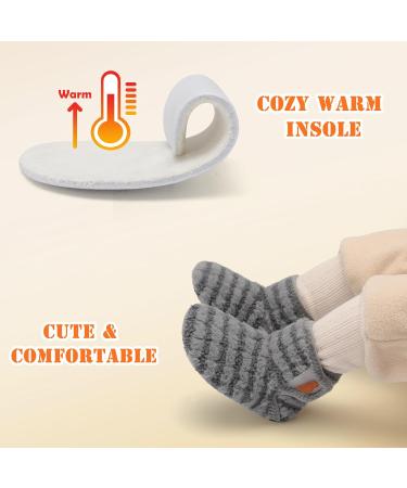 JOINFREE Baby House Shoes Non-Slip Rubber Sole Slippers Cozy Home Booties - Stripegrey - Buy Online on GoSupps.com