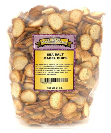 Sea Salt Bagel Chips Bulk Size (24oz. Resealable Zip Lock Stand Up Bag)