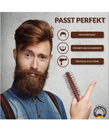 Buy Hairlich Round Brush | Men's Beard & Hair F hn Brush for Smoothing & Blow-Drying | Professional Volume Brush 2.7 cm - Perfect for Styling - Buy Online on GoSupps.com