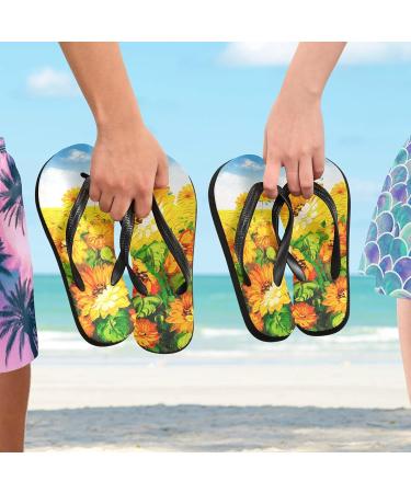 Mnsruu Daisy Floral Cloud Flip Flops - Stylish Sandals for Men & Women | Perfect for Home Hotel Spa & Travel - Buy Online on GoSupps.com
