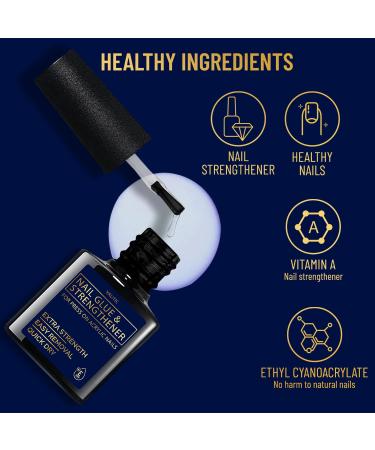 Valitic Nail Glue & Strengthener for Acrylic/Press On Nails - Quick Dry Brush On Gel, Long Lasting & Adhesive Bond for False Nails - Nail Strengthener for Tips - 0.33oz, 1 Pack - Buy Online on GoSupps.com