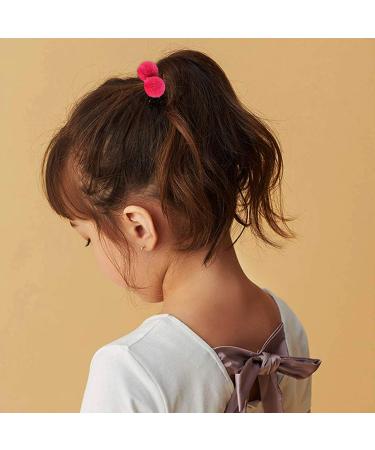 Buy Multi-Colored Elastic Hair Tie Balls | Soft Plush Hair Accessories for Babies Girls and Women - 14 Colors Available - Buy Online on GoSupps.com