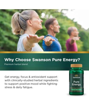 Swanson Pure Energy Metabolism - Herbal Supplement for Mental Focus & Mood Support | 60 Vegan Capsules - Buy Online on GoSupps.com