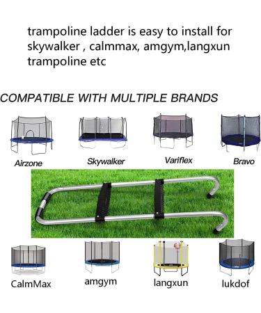 2 Step Universal Trampoline Ladder | Rust-Resistant Steel | Wide Skid-Proof Steps | 41 Length | Accessories Included - Buy Online on GoSupps.com