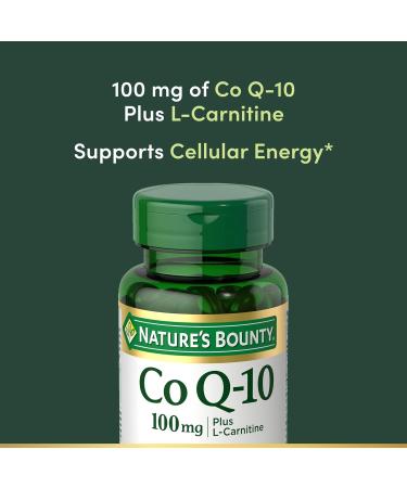 Nature's Bounty CoQ10 Supports Heart Health 100mg Plus L-Carnitine 60 Softgels (Pack of 2) - Buy Online on GoSupps.com
