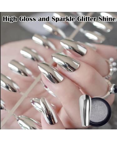Chrome Nail Powder Aurora Mirror Effect for DIY Nail Art - 1pcs Mirror Silver - Buy Online on GoSupps.com
