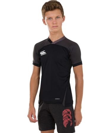 Canterbury Unisex Kids Vapodri Evader Rugby Jersey - Black 12 Years | International Shipping Available - Buy Online on GoSupps.com