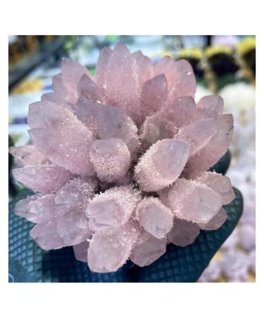 Natural Crystal Rough Crystal Cluster Natural Rose Crystal Cluster Flower Gem Gift Room Office Decor Gift (Size : 300-350g)