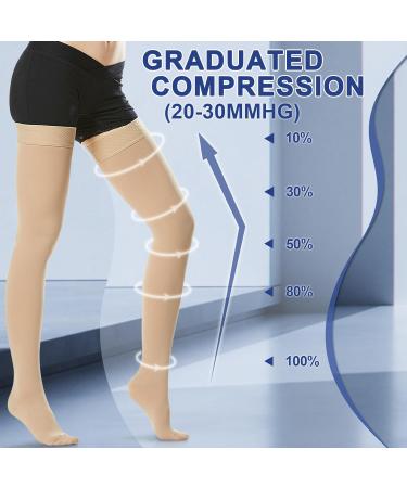 Beister 20-30 mmHg Medical Compression Stockings for Men & Women | Closed Toe Support Stockings for Varicose Veins & Edema | Beige XL - Buy Online on GoSupps.com